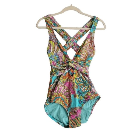 Trina Turk Women's Coral Reef Anthropologie Online Exclusive Swimsuit 6 - Picture 2 of 9